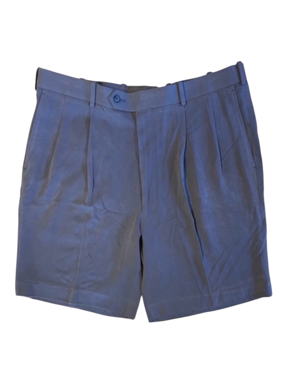 PATRICK JAMES 100% Silk Pleated Shorts Blue Men’s Size 38